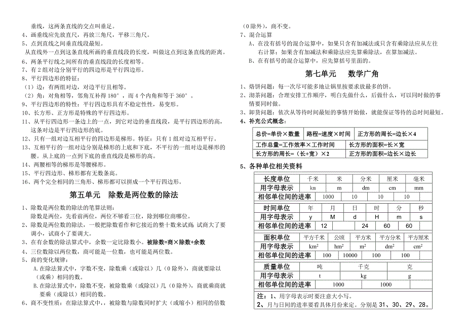 小学四年级数学上册的概念和公式_第2页