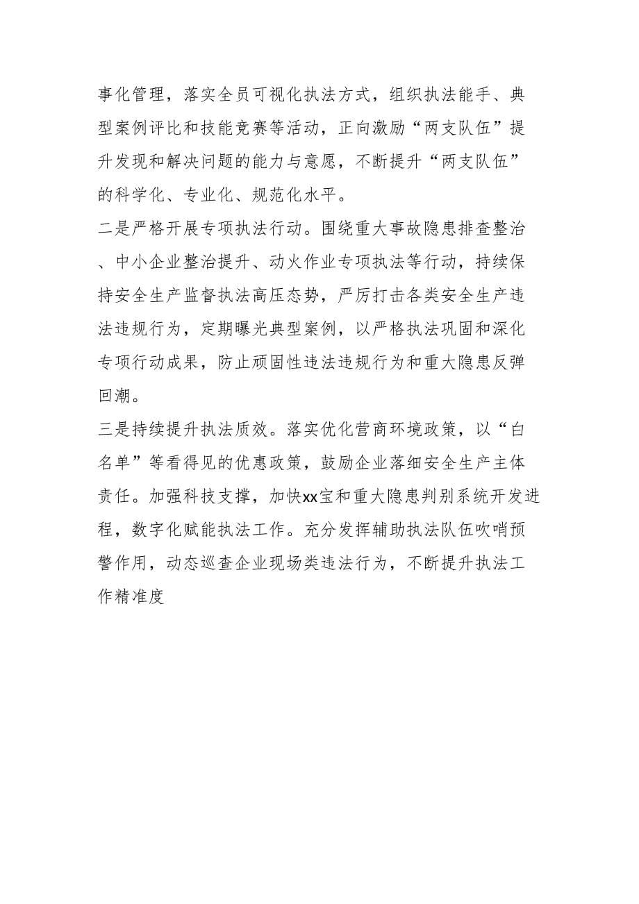 XX市应急管理综合行政执法监督局在全省安全生产执法工作座谈会汇报材料.docx_第5页