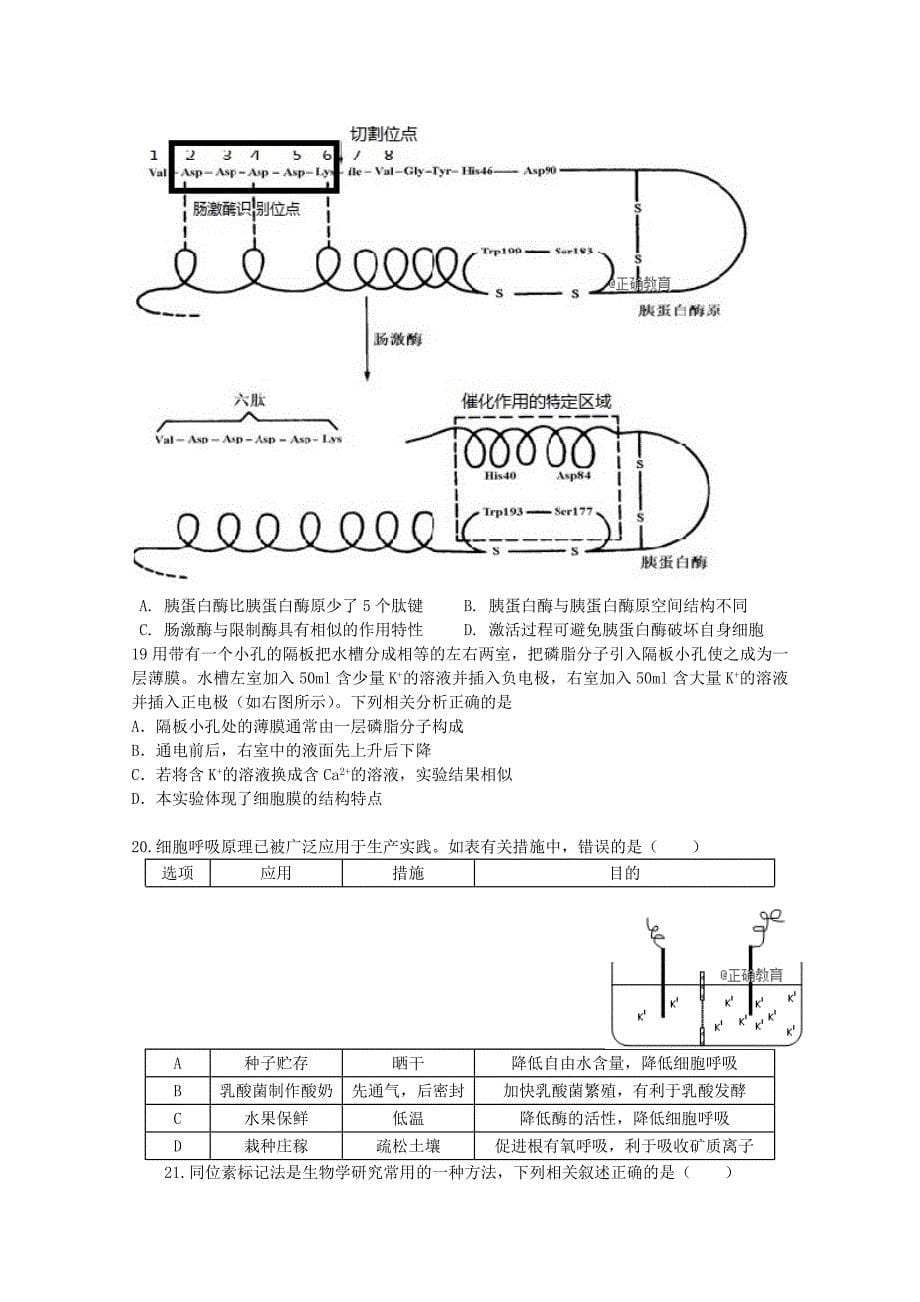 2022届高三生物9月月考试题 (IV)_第5页