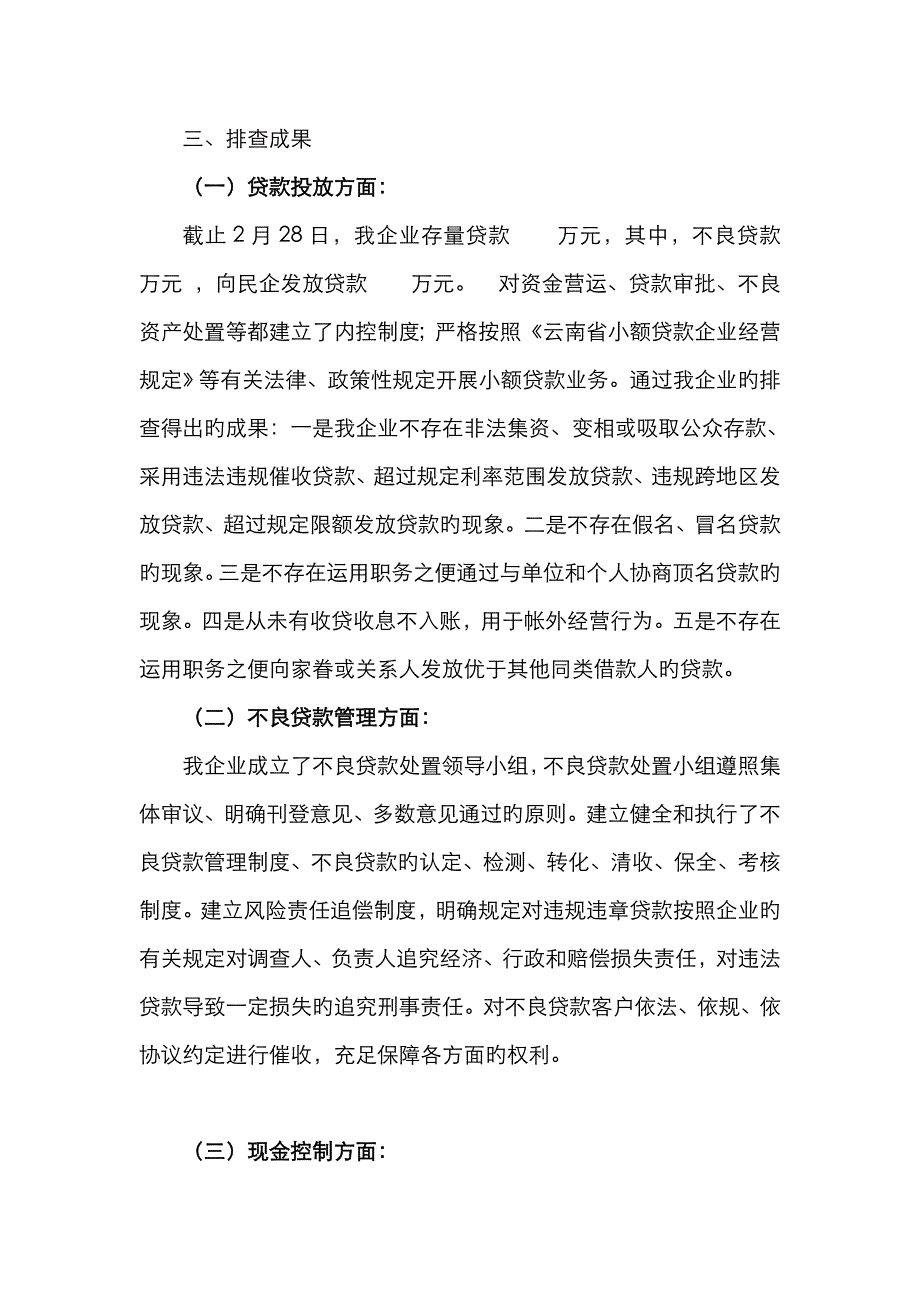 晟世小额贷款有限公司风险排查情况报告_第2页