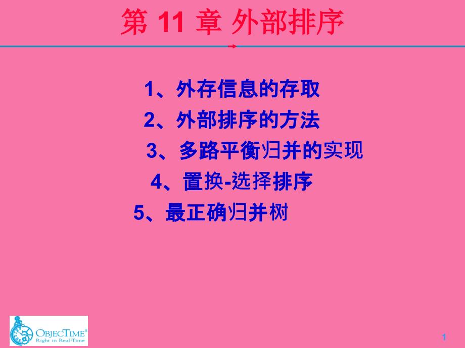 外存信息的存取外部排序的方法多路平衡归并的实ppt课件_第1页