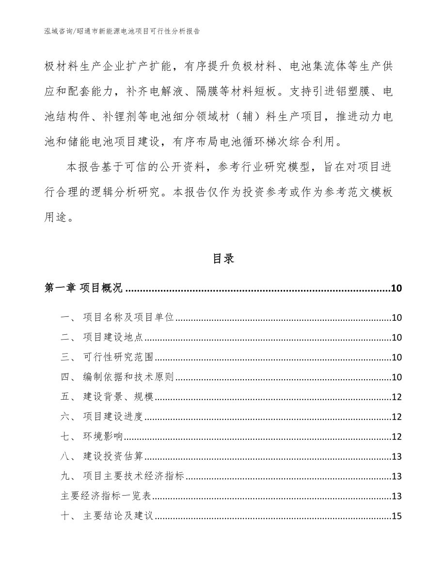 昭通市新能源电池项目可行性分析报告_第3页