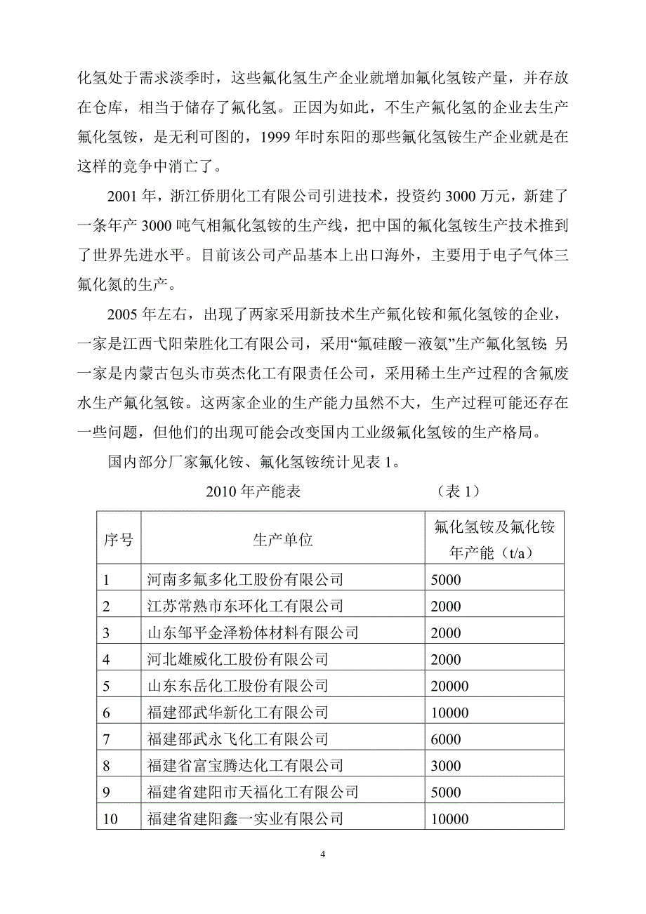 我国氟化氢铵生产技术的现状和发展趋势_第4页