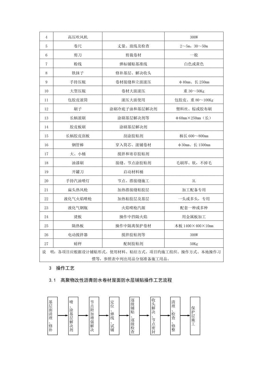 高聚物改性沥青防水卷材屋面防水层综合施工重点技术_第5页