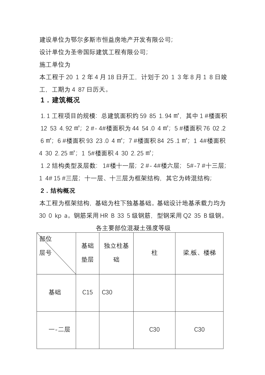 杭锦旗胜利住宅小区一期施工组织设计_第2页