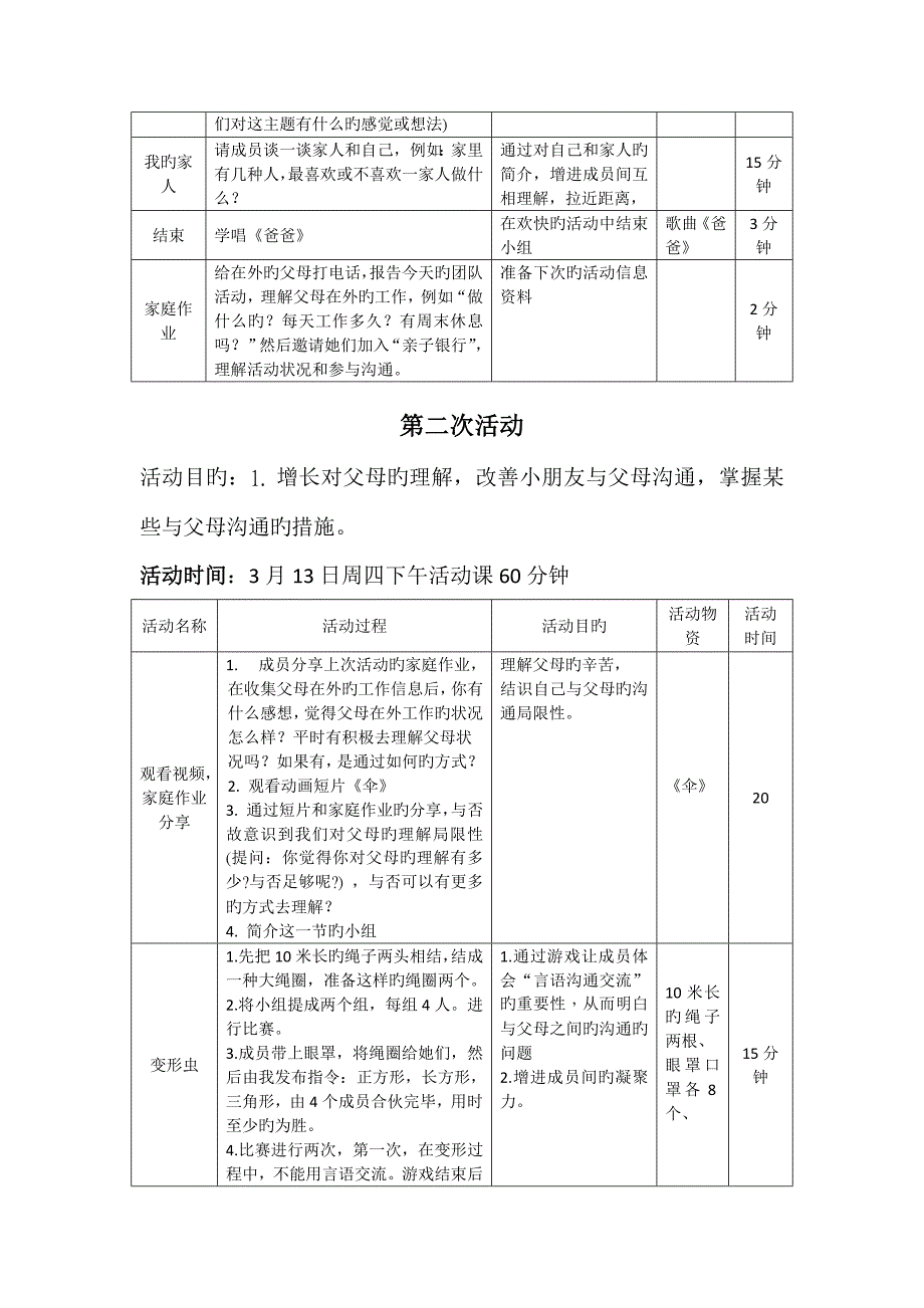 留守儿童亲子情感心理活动小组专题方案v_第3页