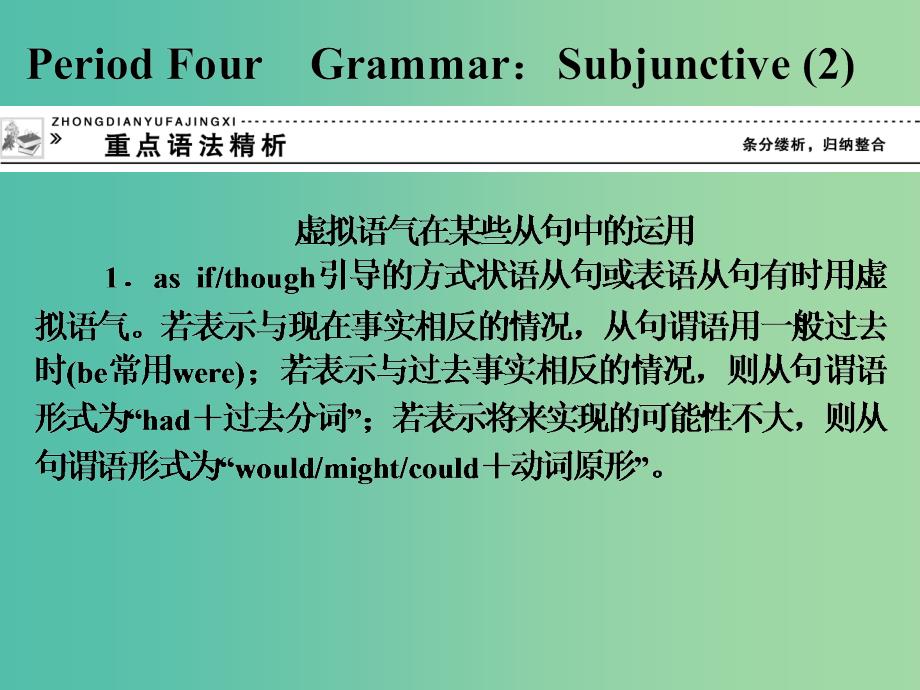 高中英语 6.4 Grammar Subjunctive课件 外研版选修6.ppt_第1页