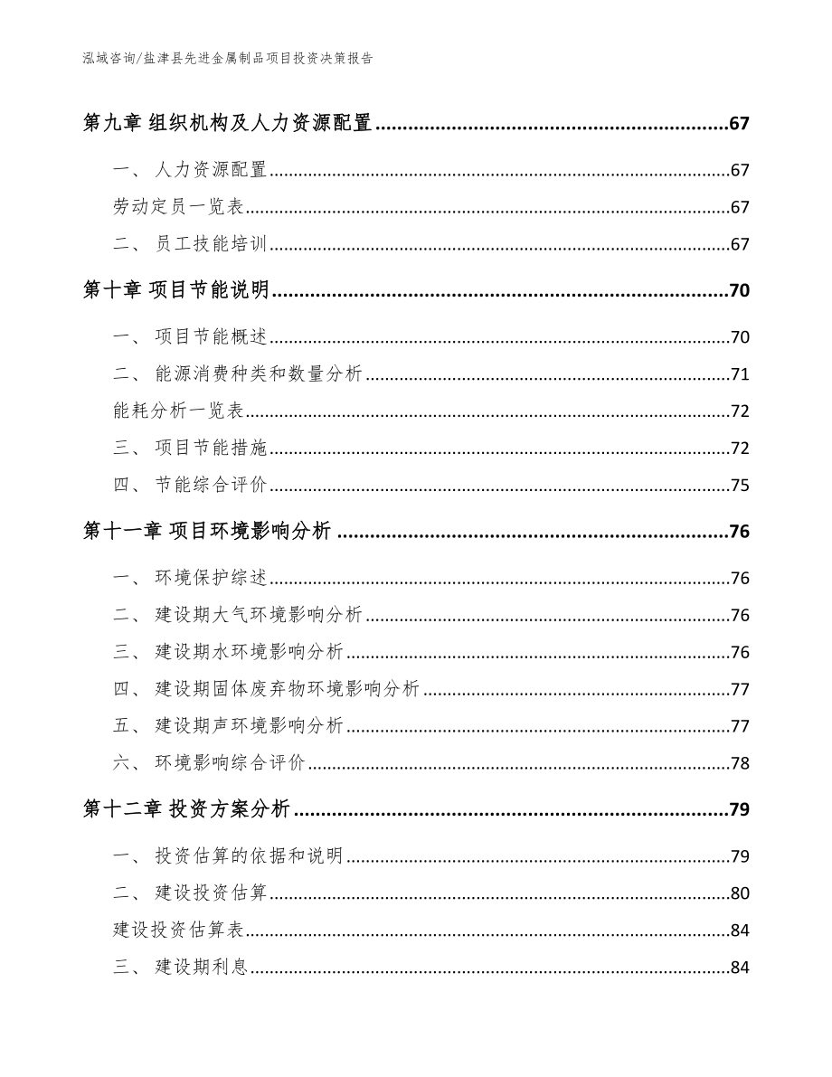 盐津县先进金属制品项目投资决策报告（范文）_第4页