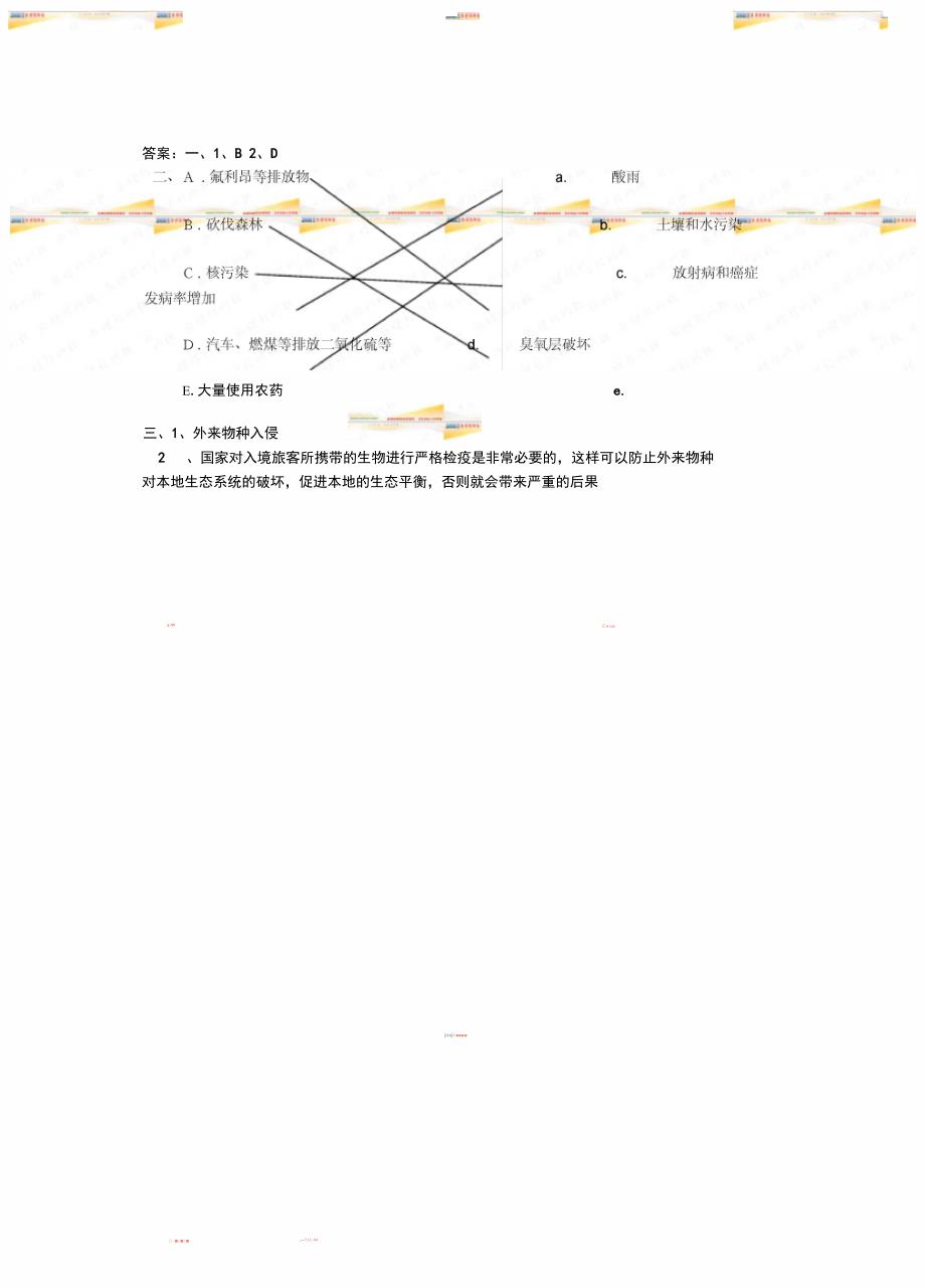 分析人类活动破坏生态环境的实例同步练习1_第4页