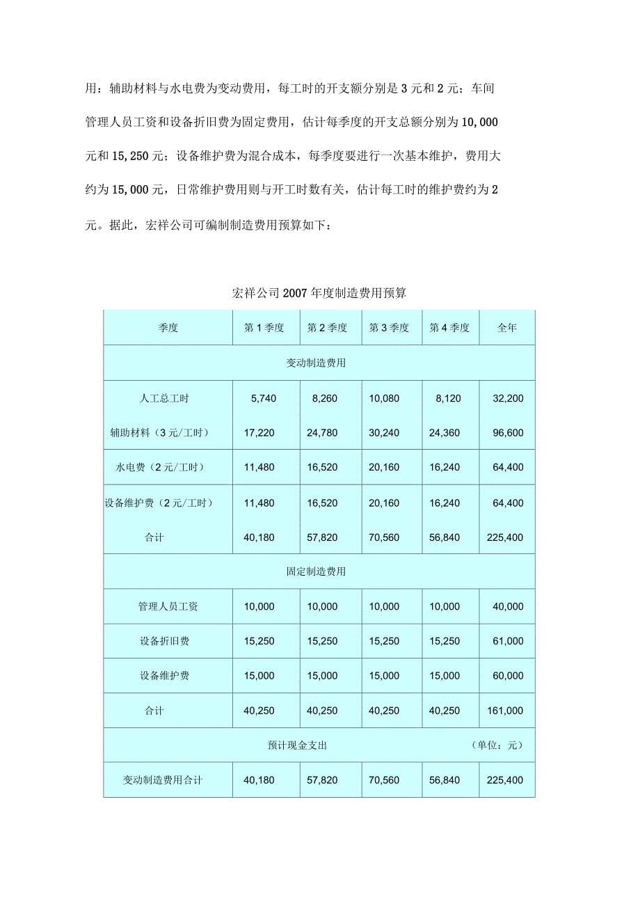 全面预算例题及答案_第5页