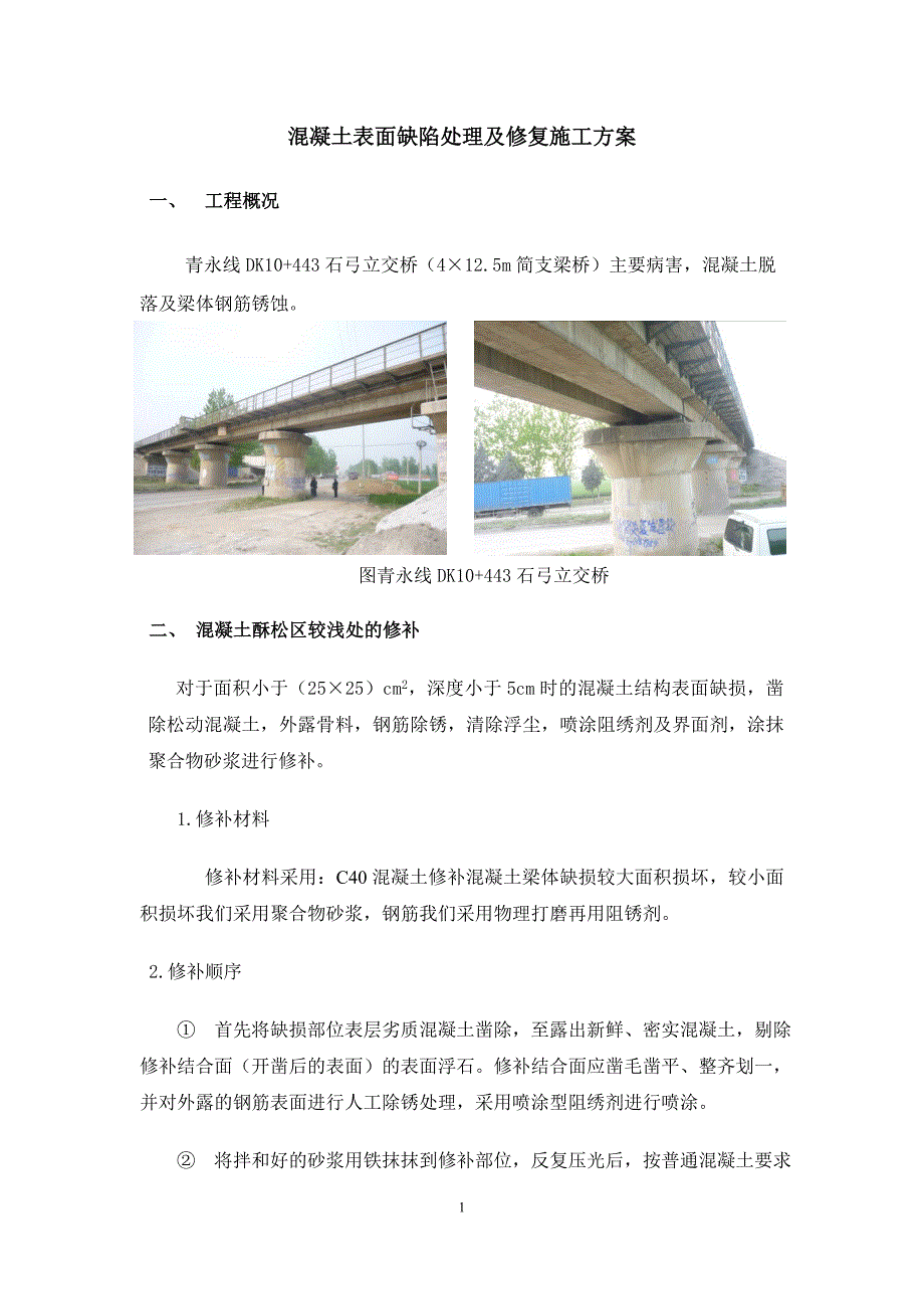 石拱桥修补施工方案.doc_第1页