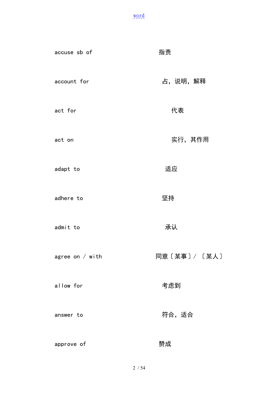 常用动词固定搭配_第2页