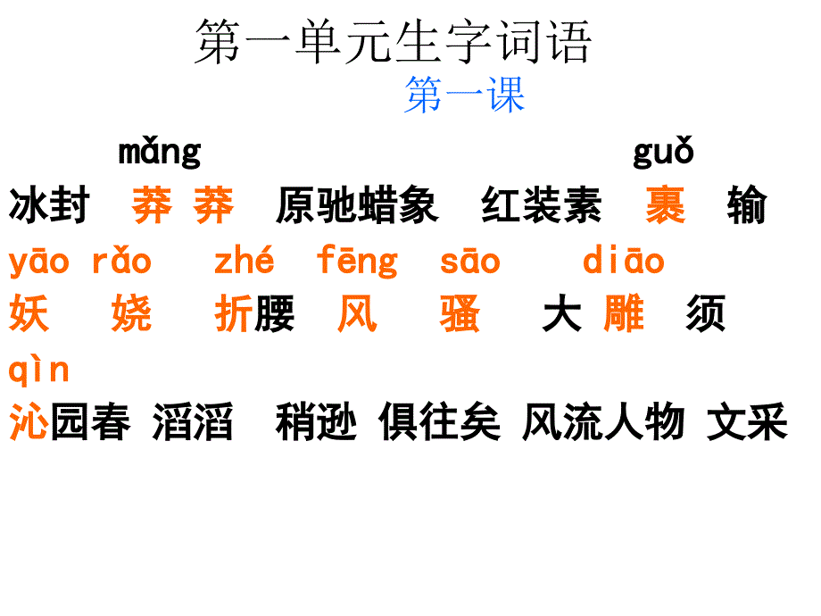 九年级语文上册前三个单元生字词_第1页
