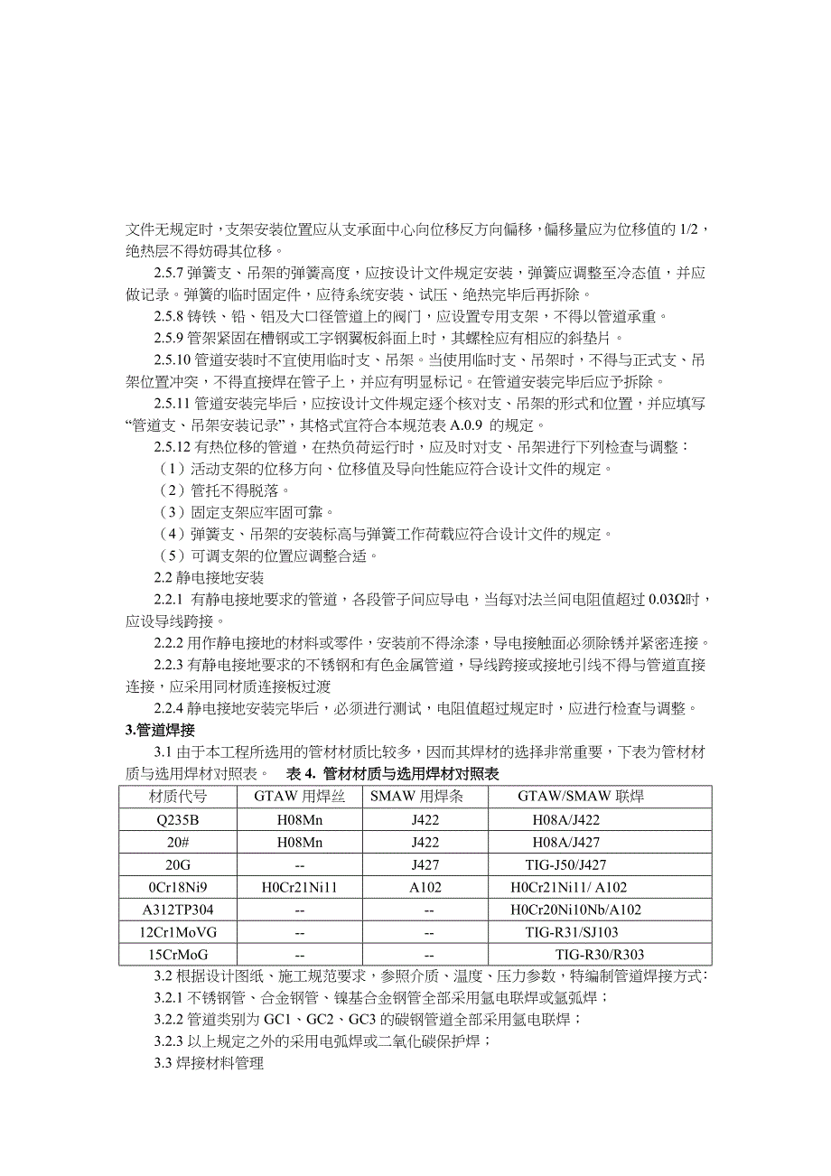 蒙大~工艺设计管道安装技术交底记录大全_第4页