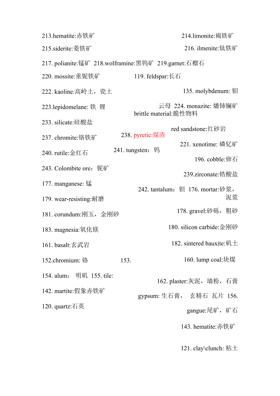 矿石类中英文名称_第1页