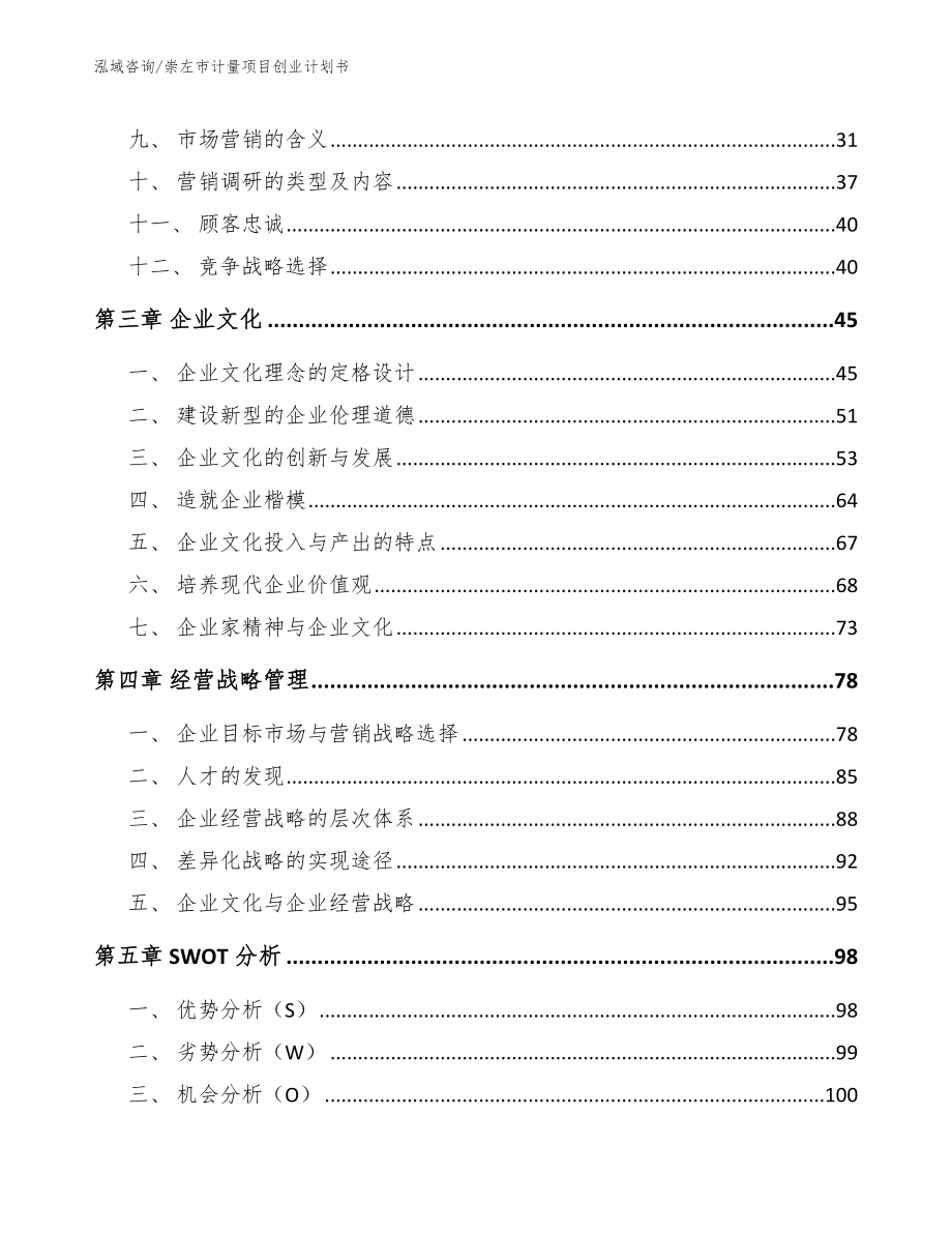 崇左市计量项目创业计划书【模板范本】_第3页