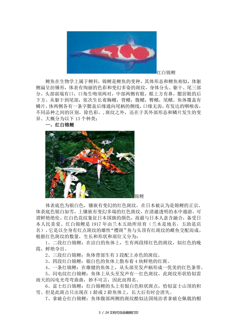 锦鲤知识及养殖技术讲座_第3页