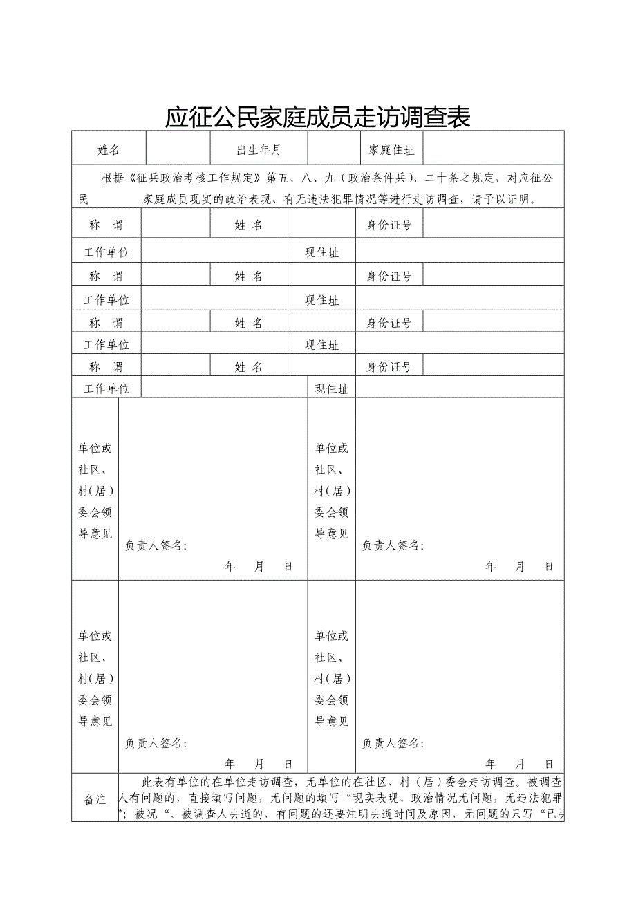 《湖北省应征公民政治考核档案》表格(1)_第3页