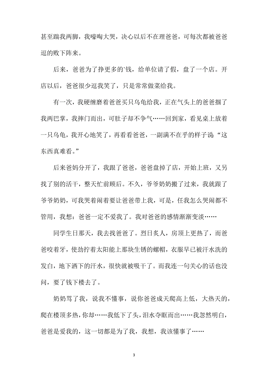 初三描写父亲的六百字作文.doc_第3页