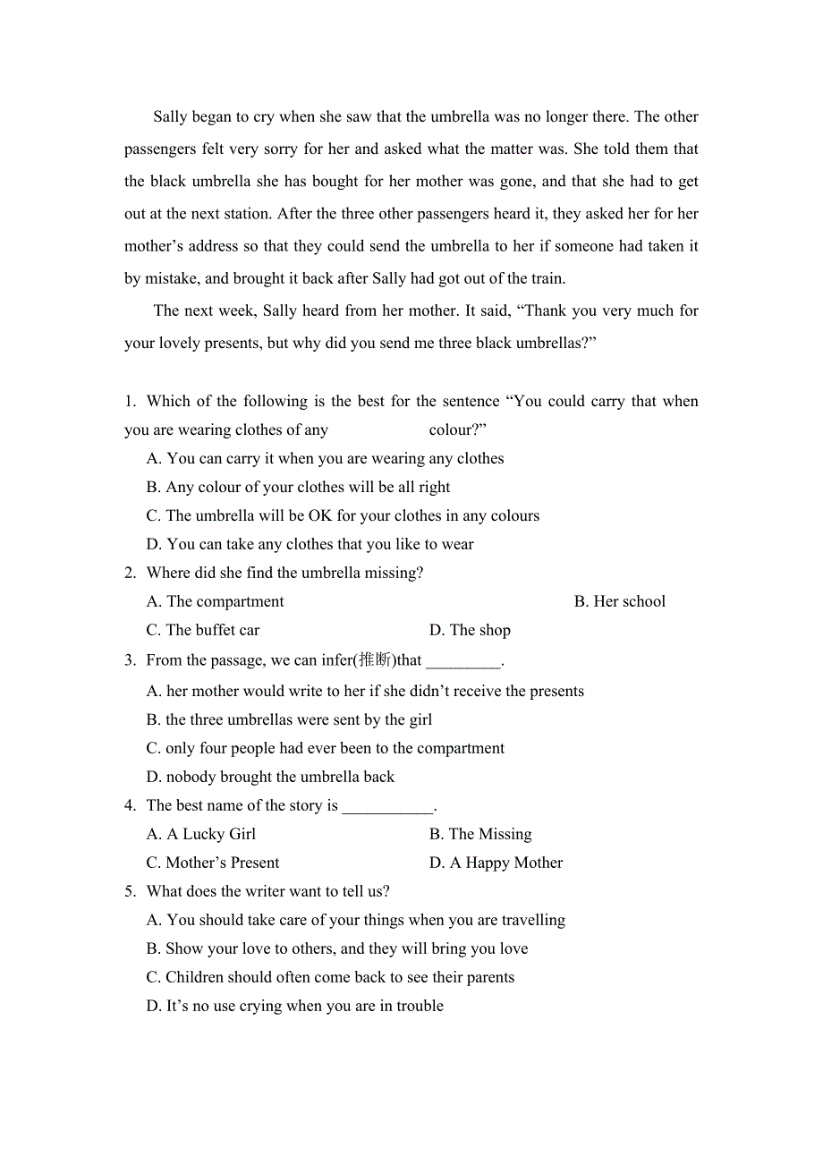 小学六年级初一阅读文章_第4页