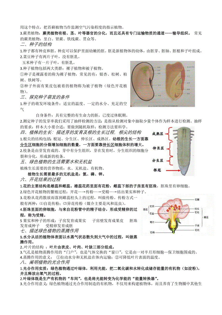 人教版生物七上复习提纲名师制作优质教学资料_第4页