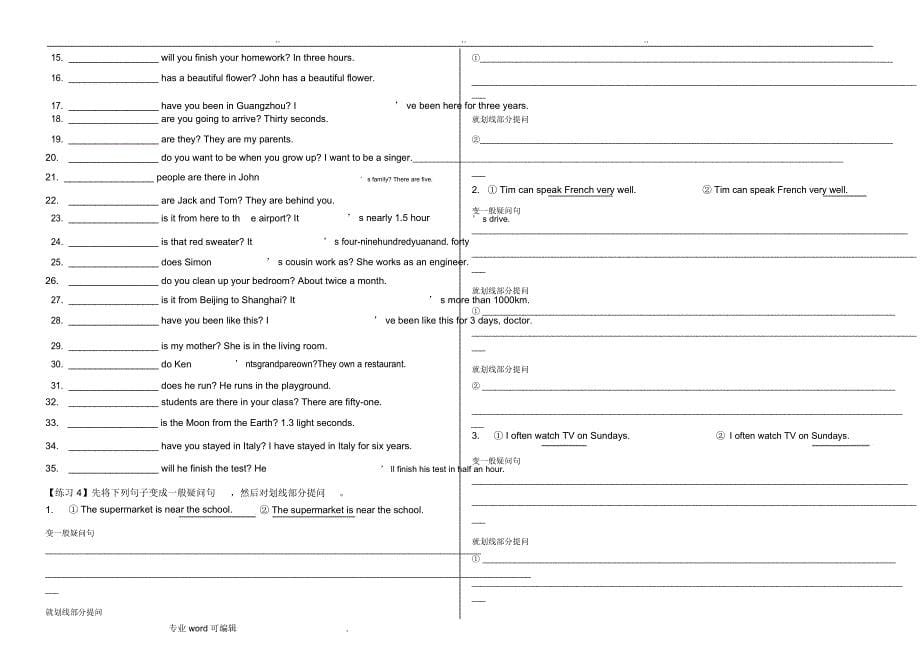 特殊疑问词详细讲解与特殊疑问句练习_第5页