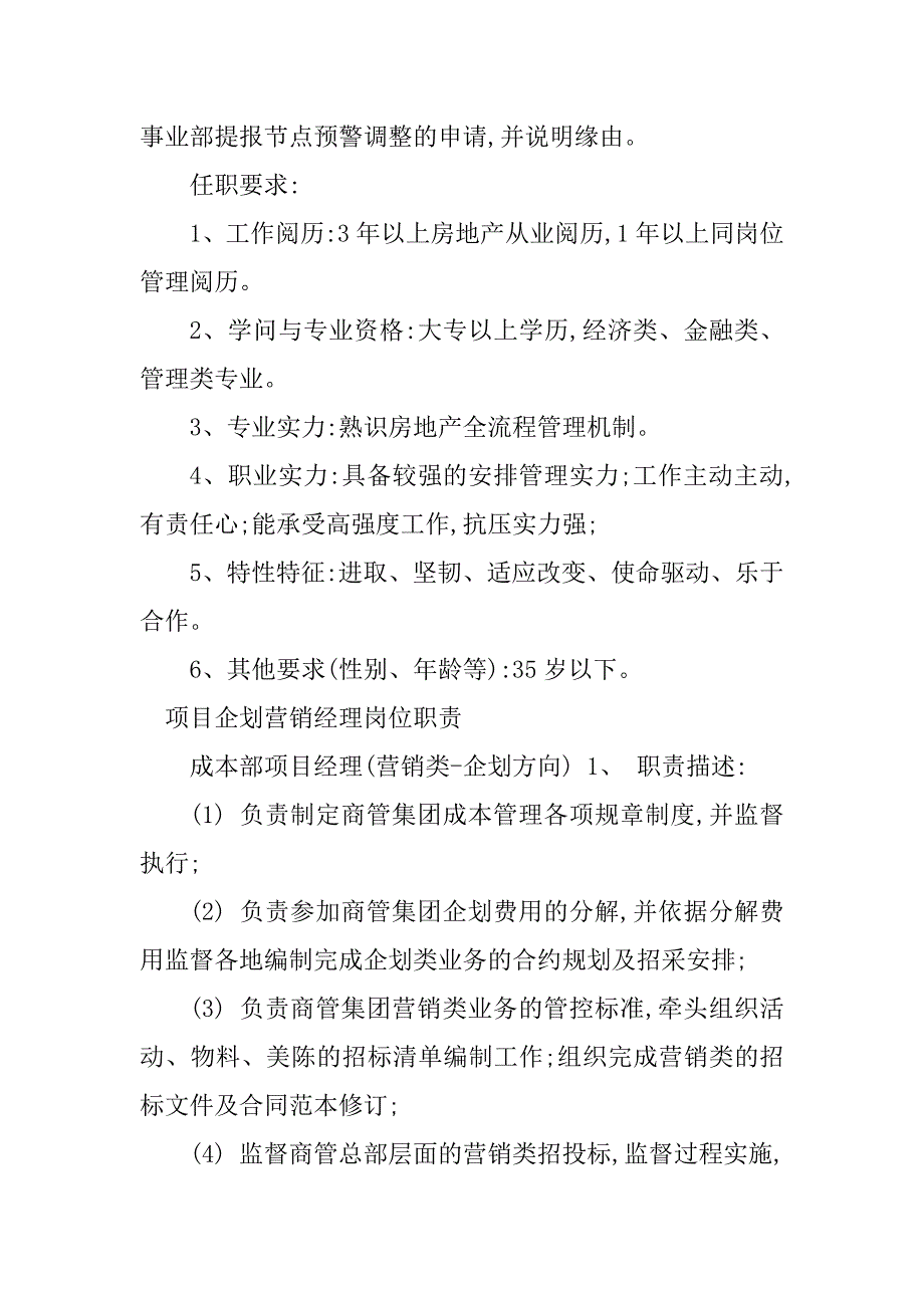 2023年项目企划岗位职责4篇_第2页