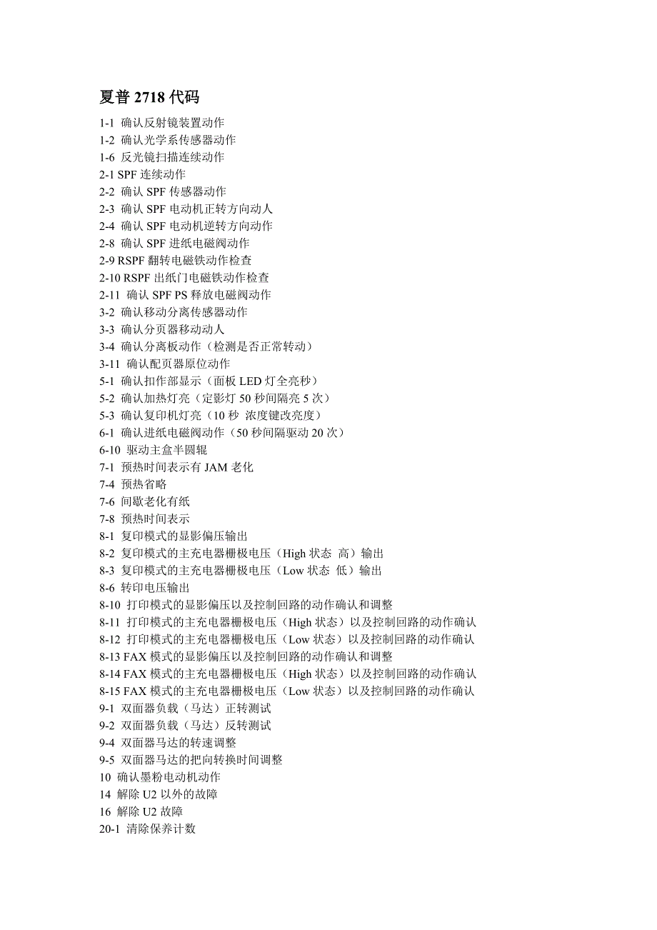 夏普2718维修代码.doc_第1页
