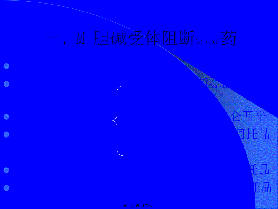 医学专题—胆碱受体阻断药(I)—M胆碱受体阻断药2483_第1页