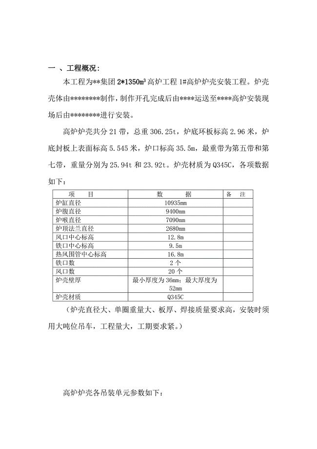 高炉炉壳安全措施方案