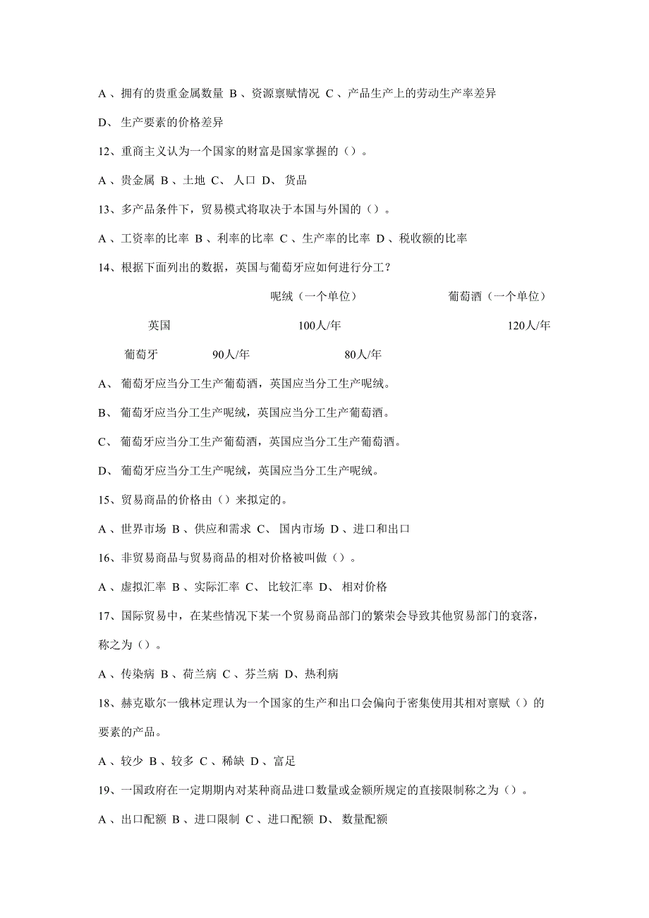 2023年国际贸易与国际金融练习测试题库.doc_第2页