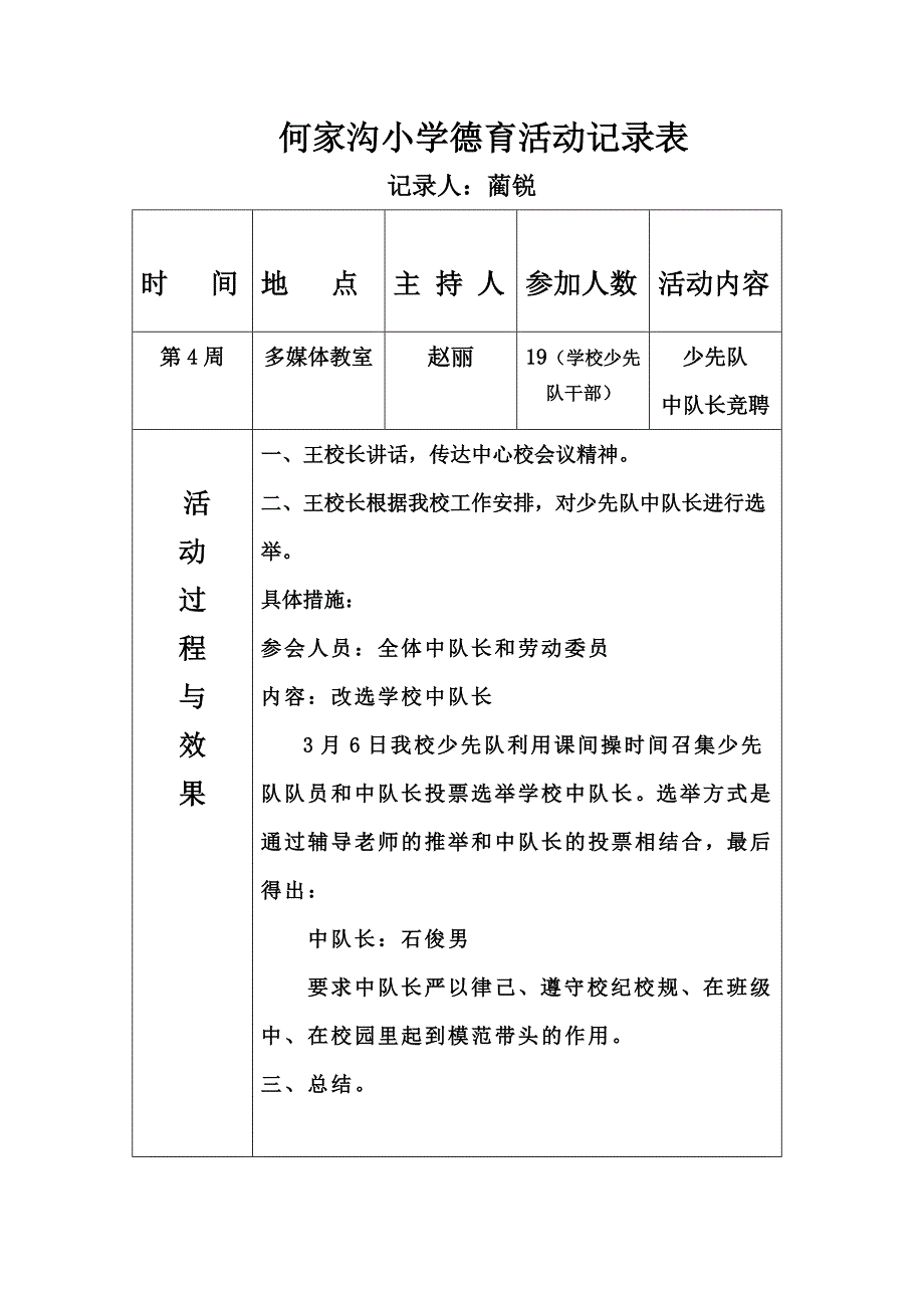 hjg小学德育活动记录表_第4页