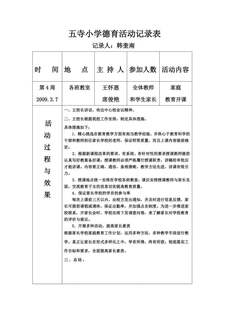 hjg小学德育活动记录表_第5页