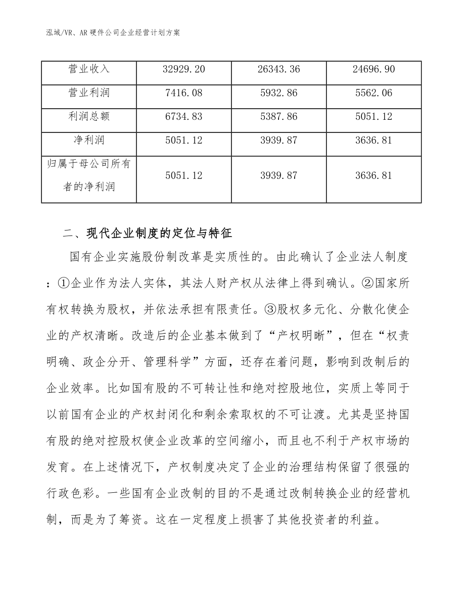 VR、AR硬件公司企业经营计划方案_范文_第4页