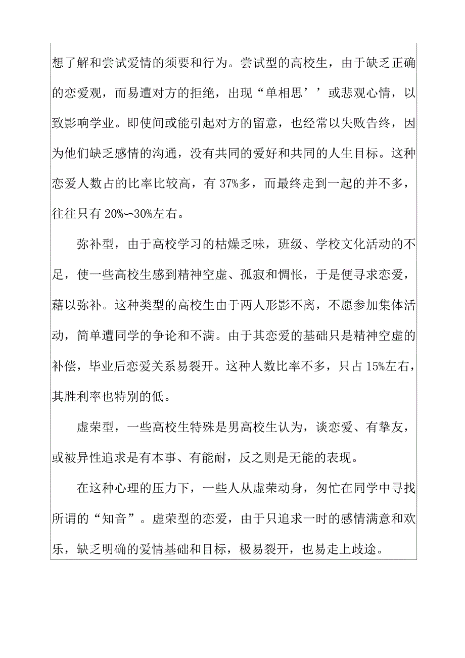 2022年大学生恋爱观调查报告范文_第3页