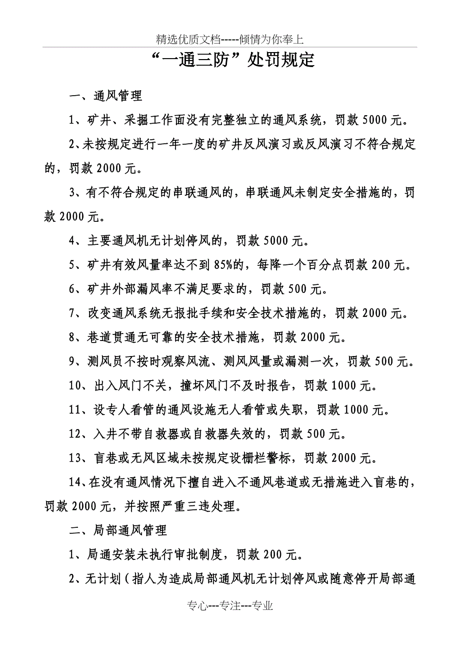 “一通三防”管理处罚规定_第1页