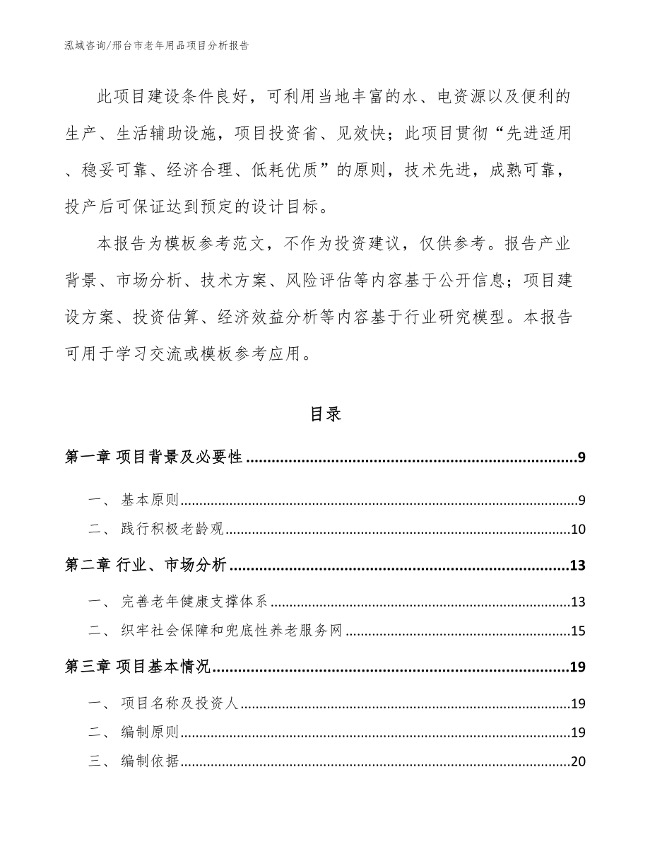 邢台市老年用品项目分析报告_模板范文_第3页