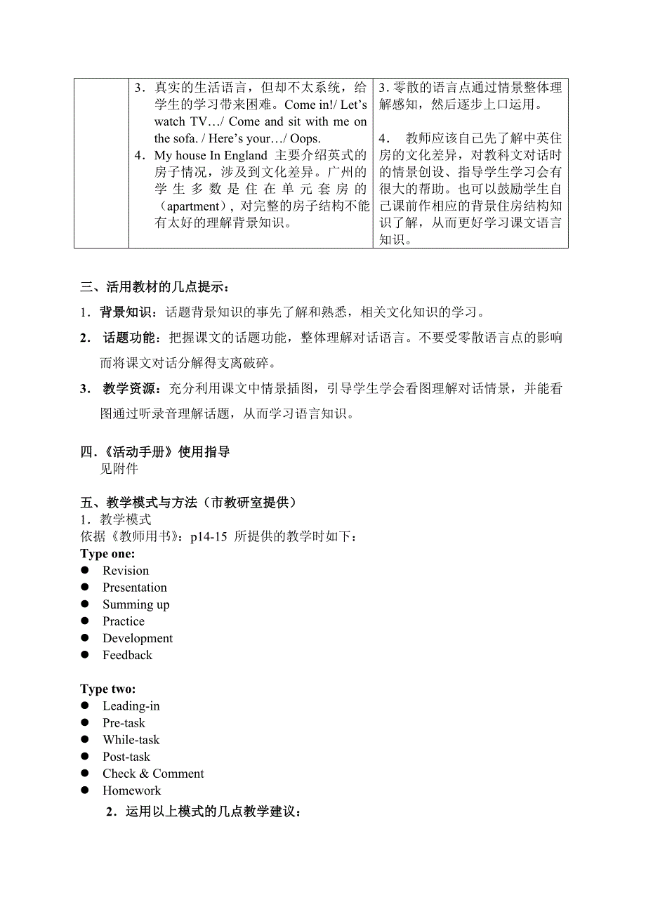 小学三年级英语(SWE)下册教材教法分析讲稿_第4页