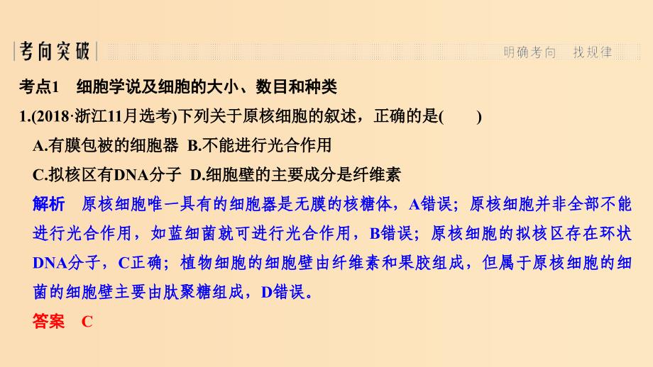 2019版高考生物总复习 第二部分 选择题必考五大专题 专题一 细胞的分子组成及结构 第2讲 细胞的结构课件.ppt_第3页