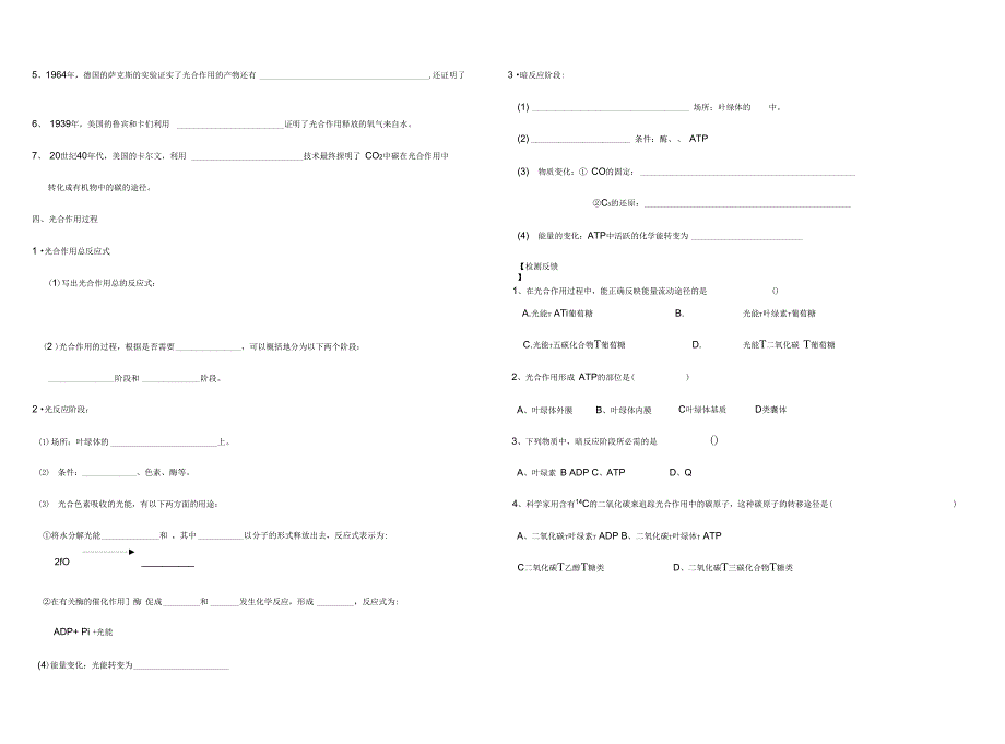 光合作用预习学案_第3页
