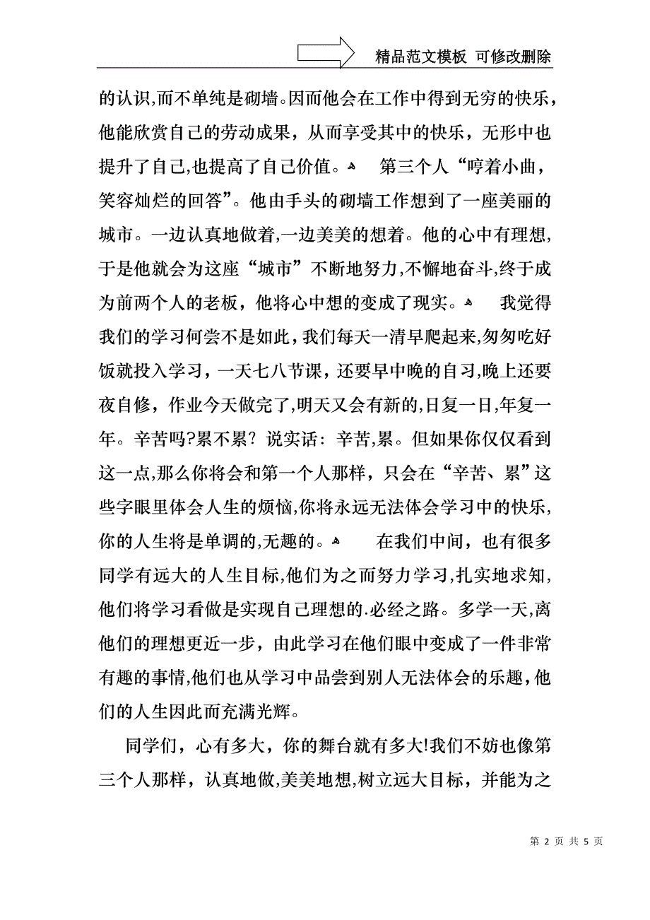 做一个有理想的人演讲稿_第2页