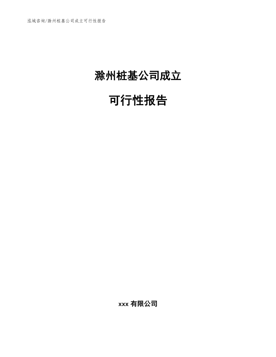 滁州桩基公司成立可行性报告（模板参考）_第1页