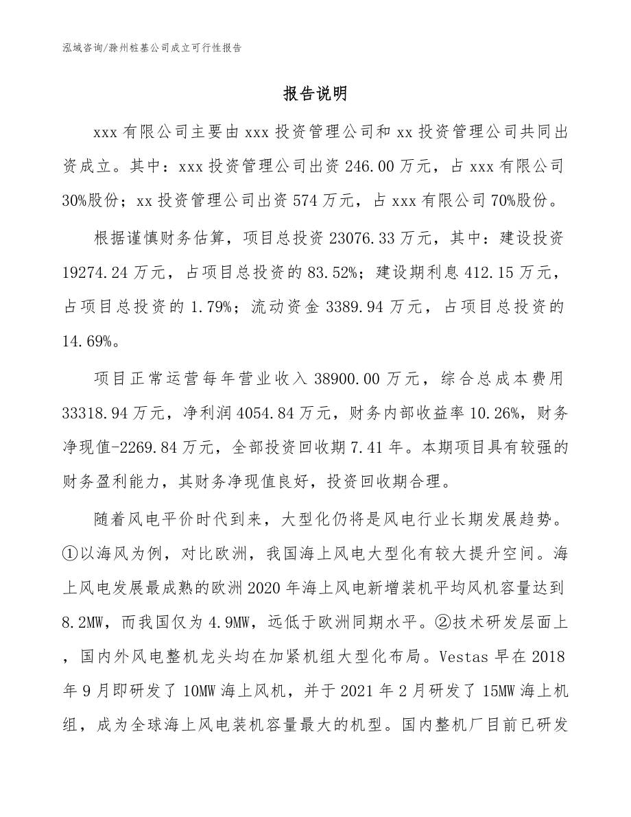 滁州桩基公司成立可行性报告（模板参考）_第2页