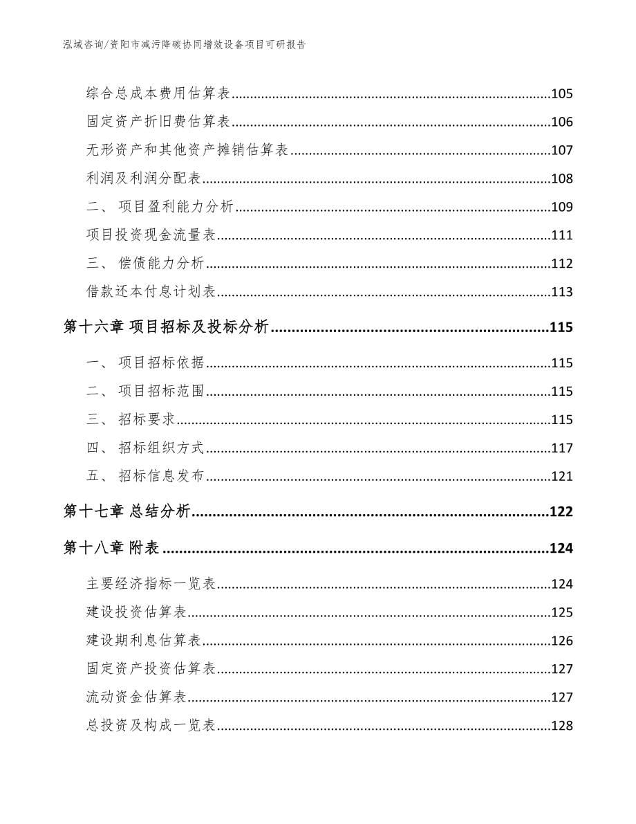 资阳市减污降碳协同增效设备项目可研报告（范文参考）_第5页