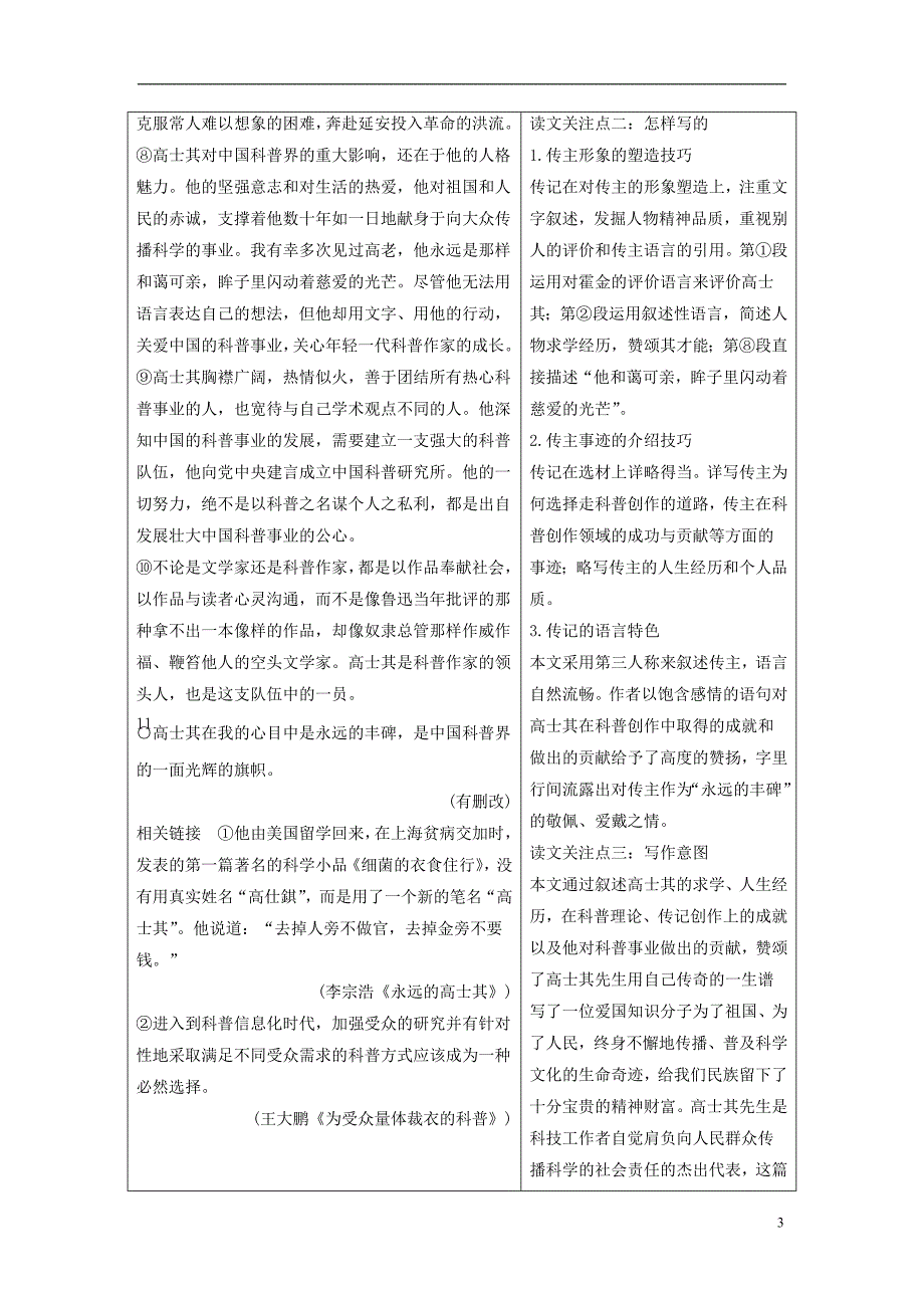 2018年高考语文第二轮复习 第一部分 专题三 实用类文本阅读（2）传记阅读自学案 三步阅读 突破传记阅读_第3页