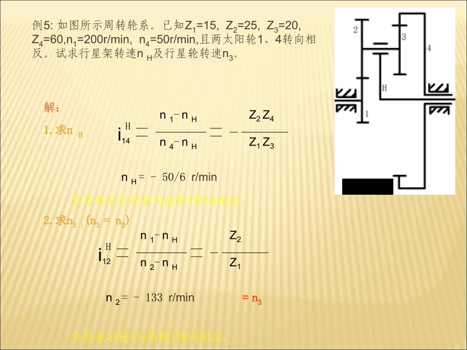 周转轮系、混合轮系传动比计算例题PPT_第3页