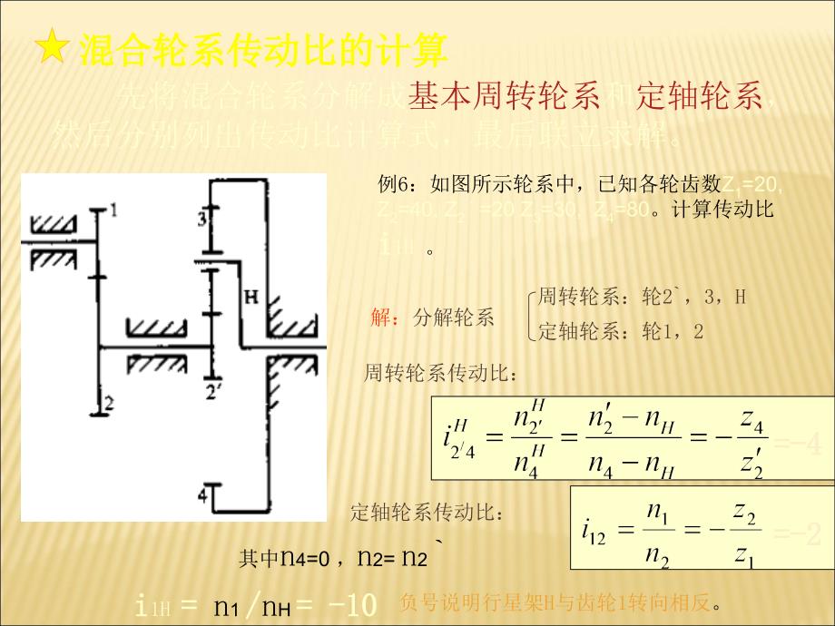 周转轮系、混合轮系传动比计算例题PPT_第4页