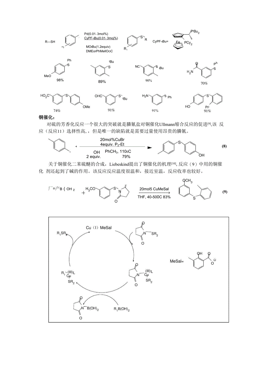 金属催化碳硫键生成文献综述_第4页