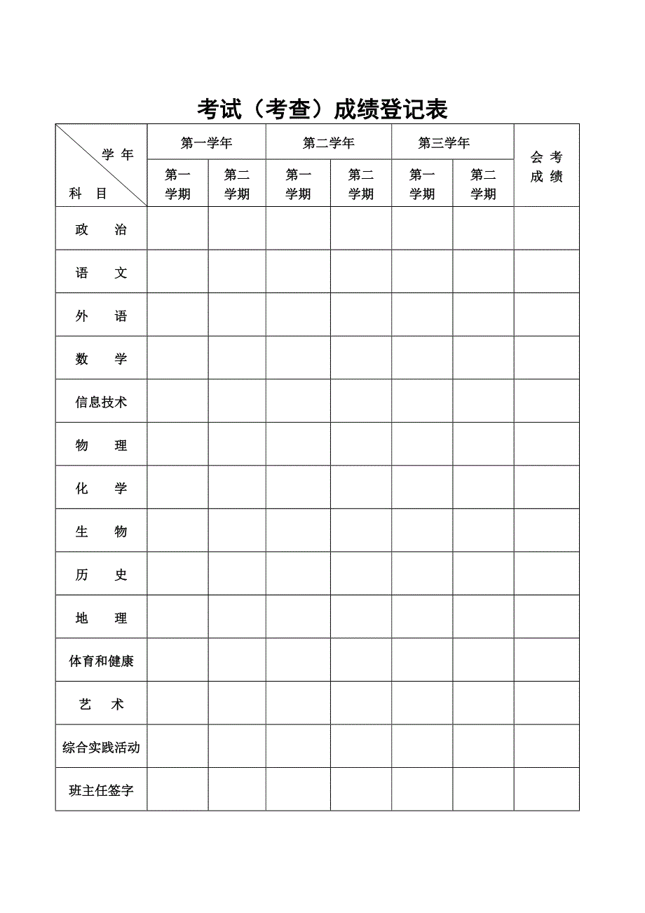 A4新河南省高中毕业生登记表.doc_第4页