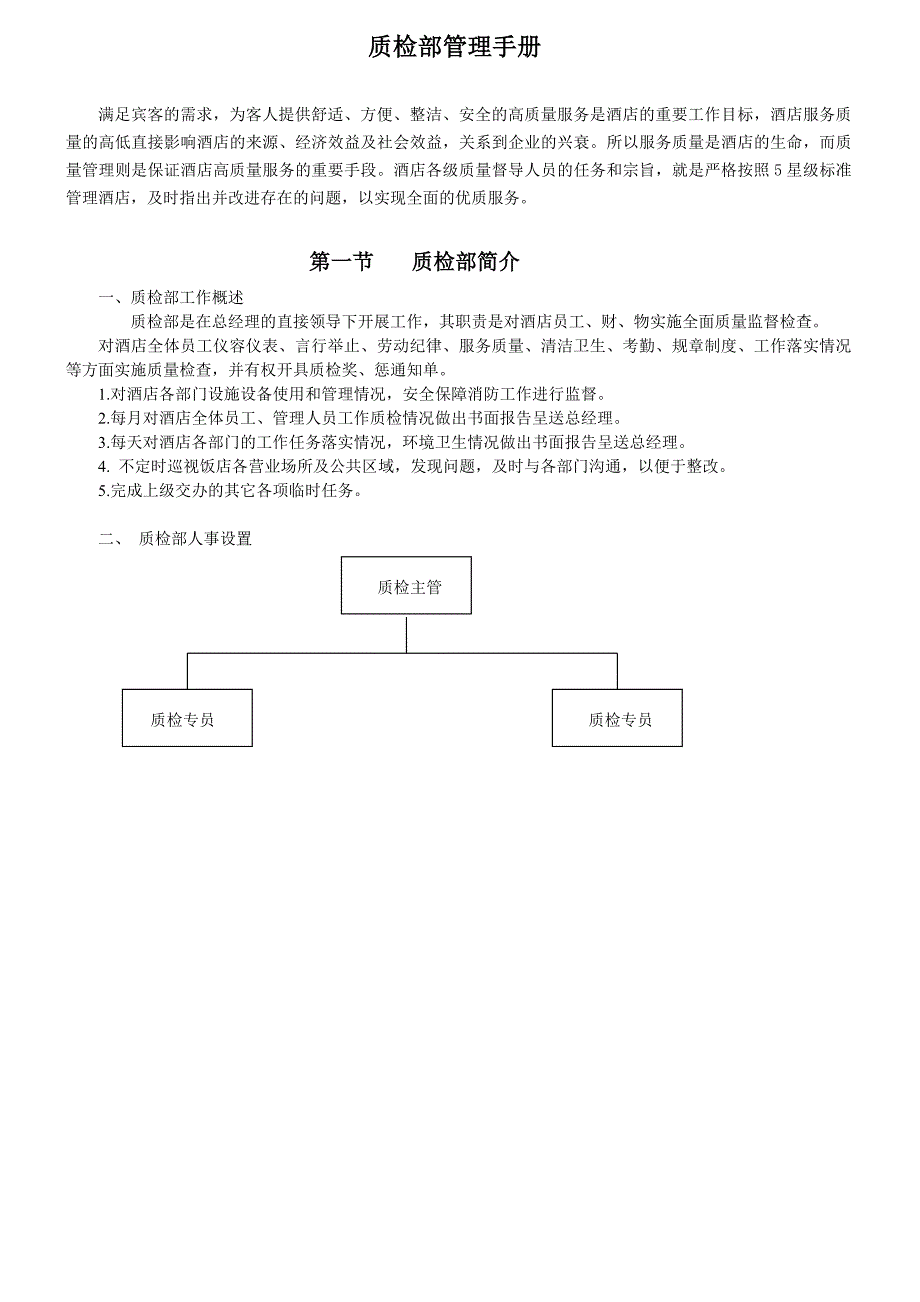 酒店质检部管理手册_第1页